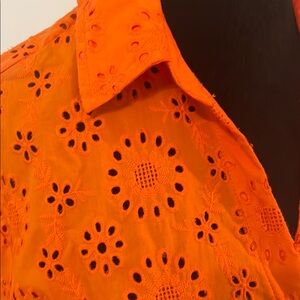 MELLODAY Orange Eyelet Blouse